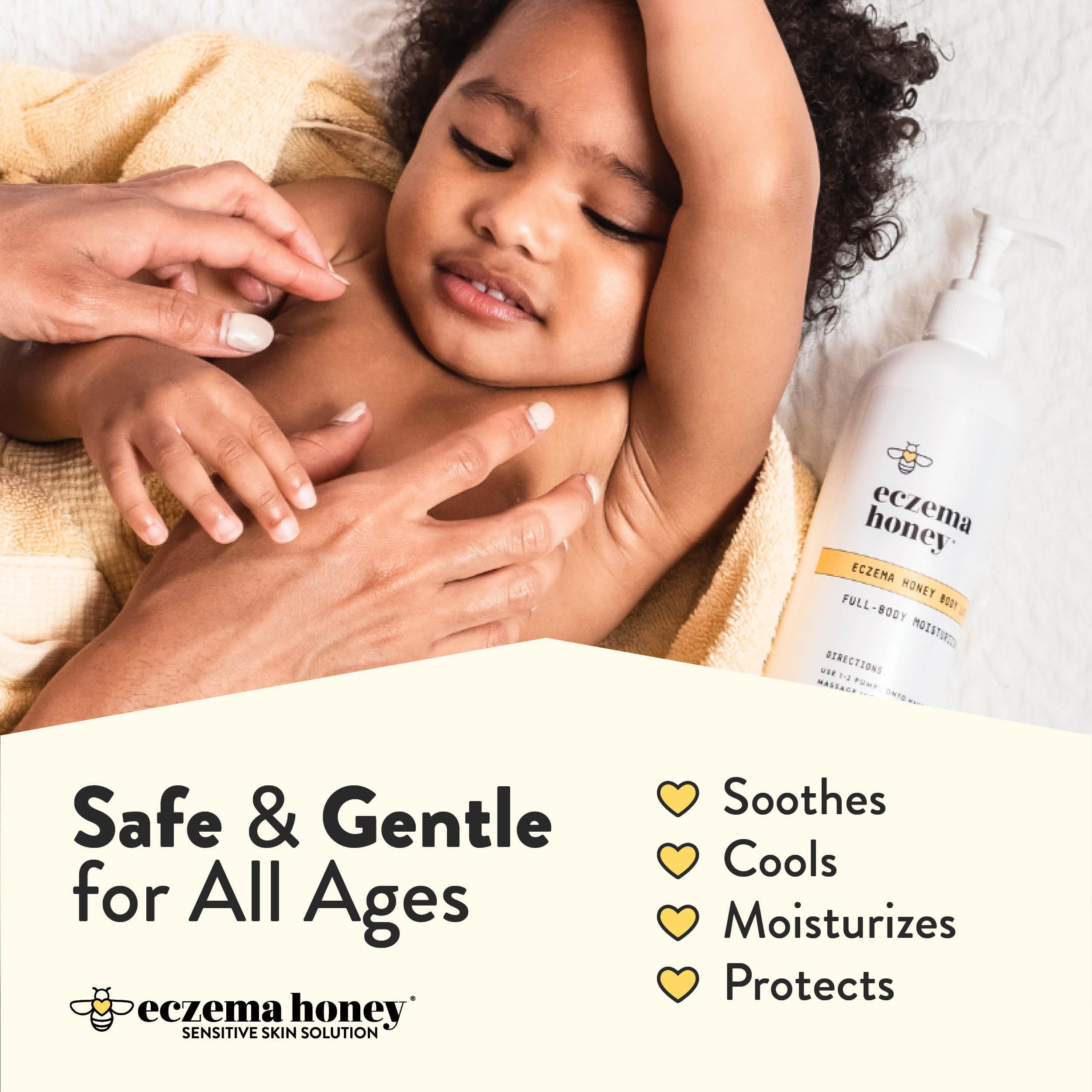 ECZEMA HONEY avena y miel como ingredientes naturales visibles