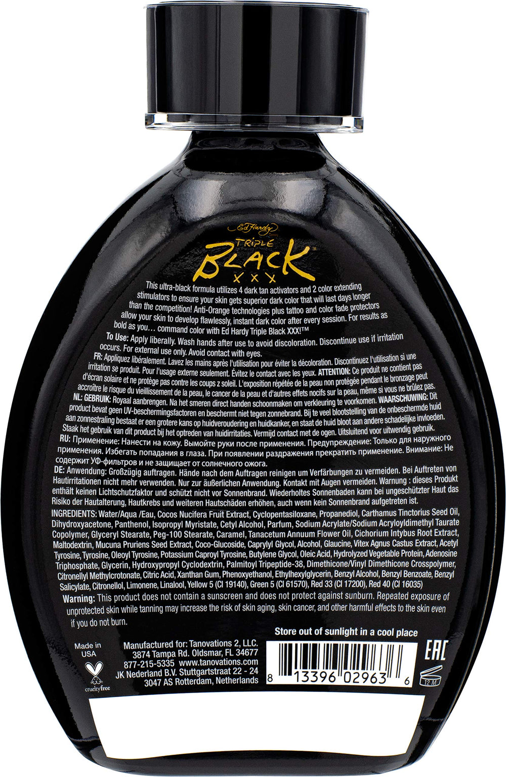 ED HARDY detalle de la textura cremosa Black XXX que facilita aplicación suave