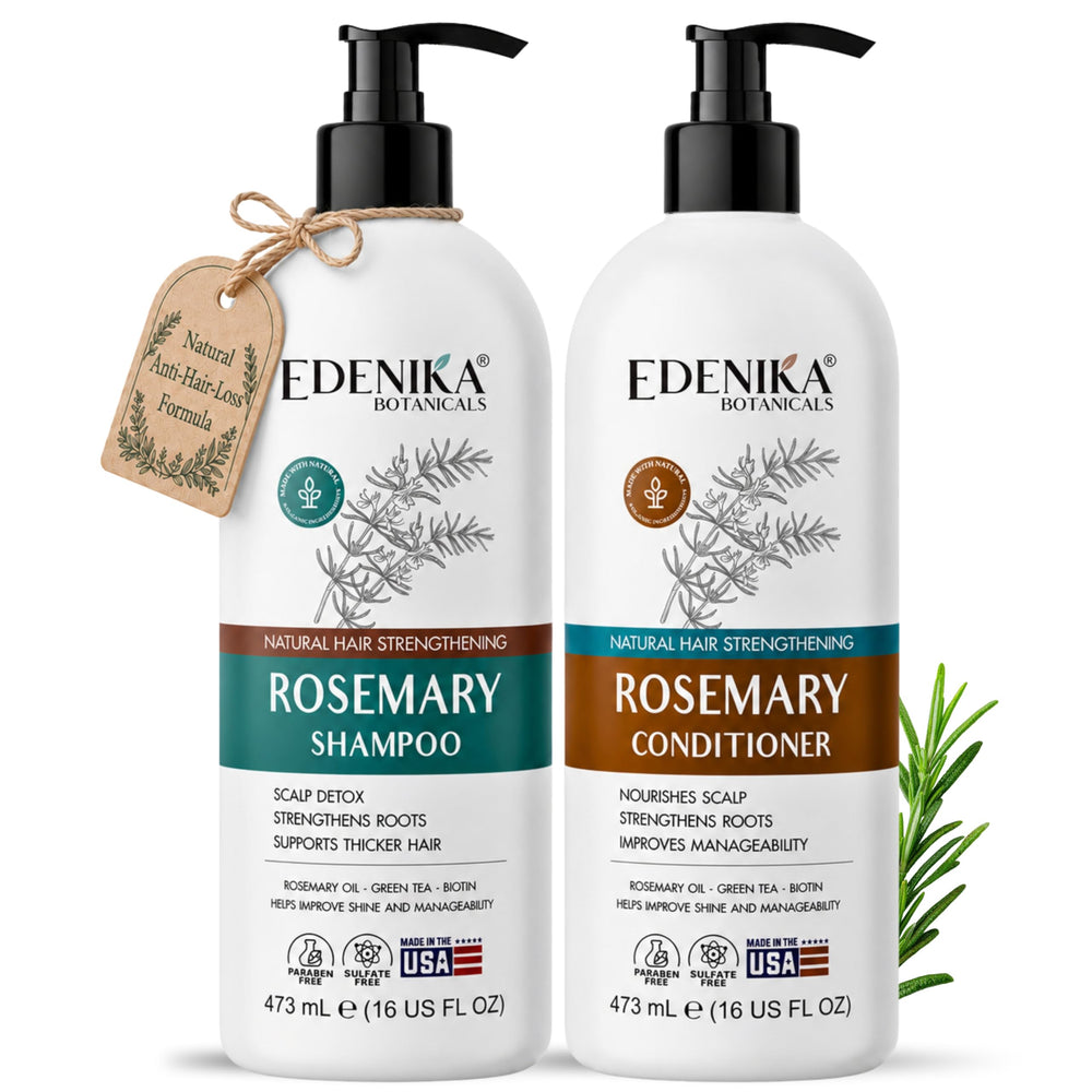 Edenika Botanicals front packaging showing dual 16 fl oz bottles and label benefits