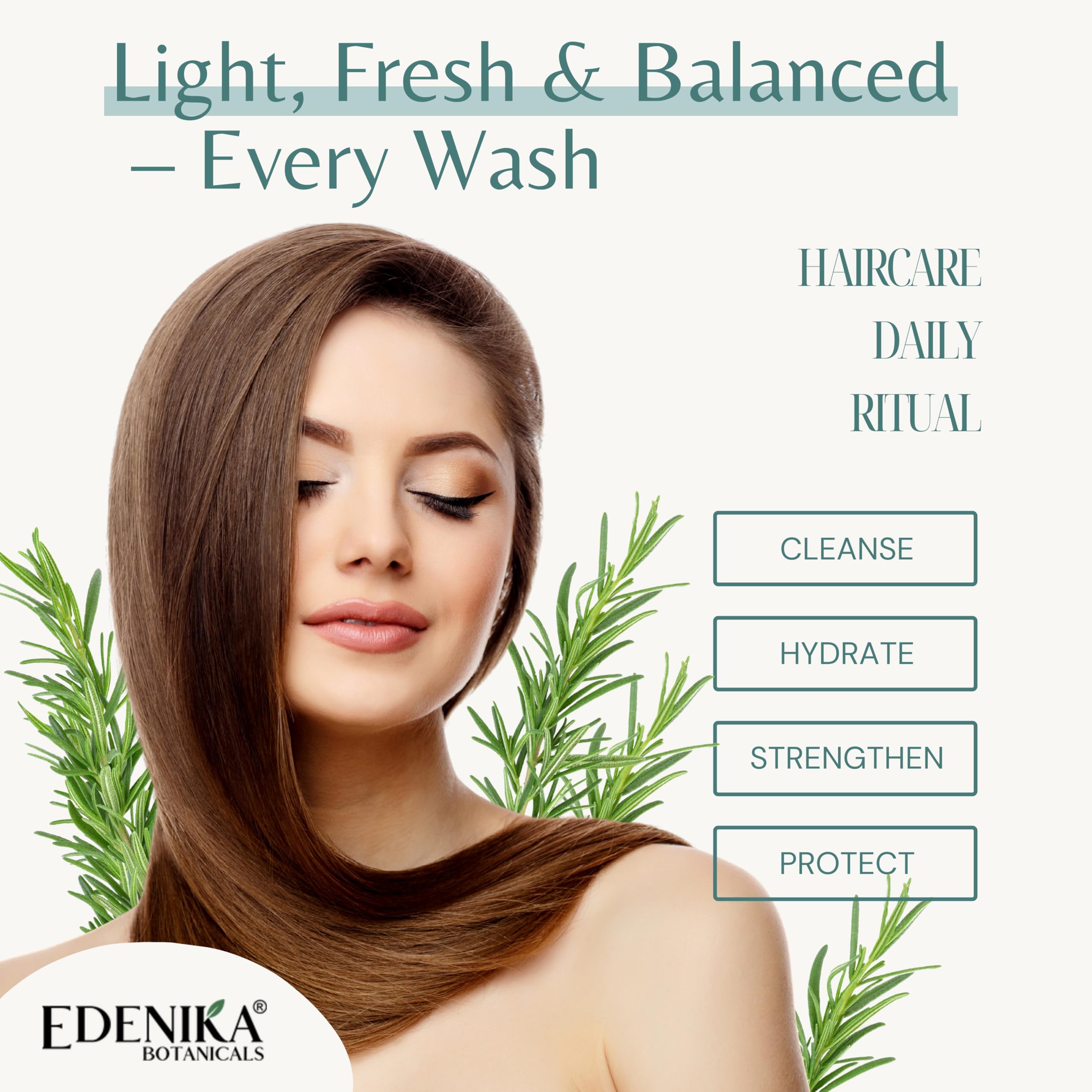 Edenika Botanicals in-shower use showing application to wet hair for improved scalp health