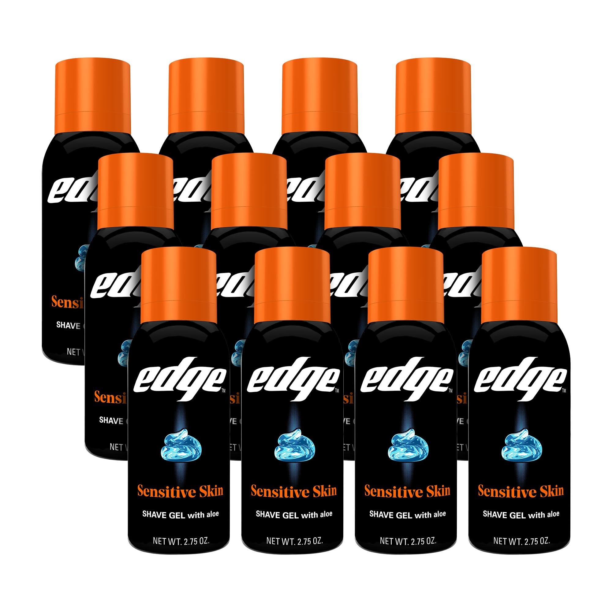 Edge gel de afeitar frontal del envase mostrando la marca y tamaño práctico