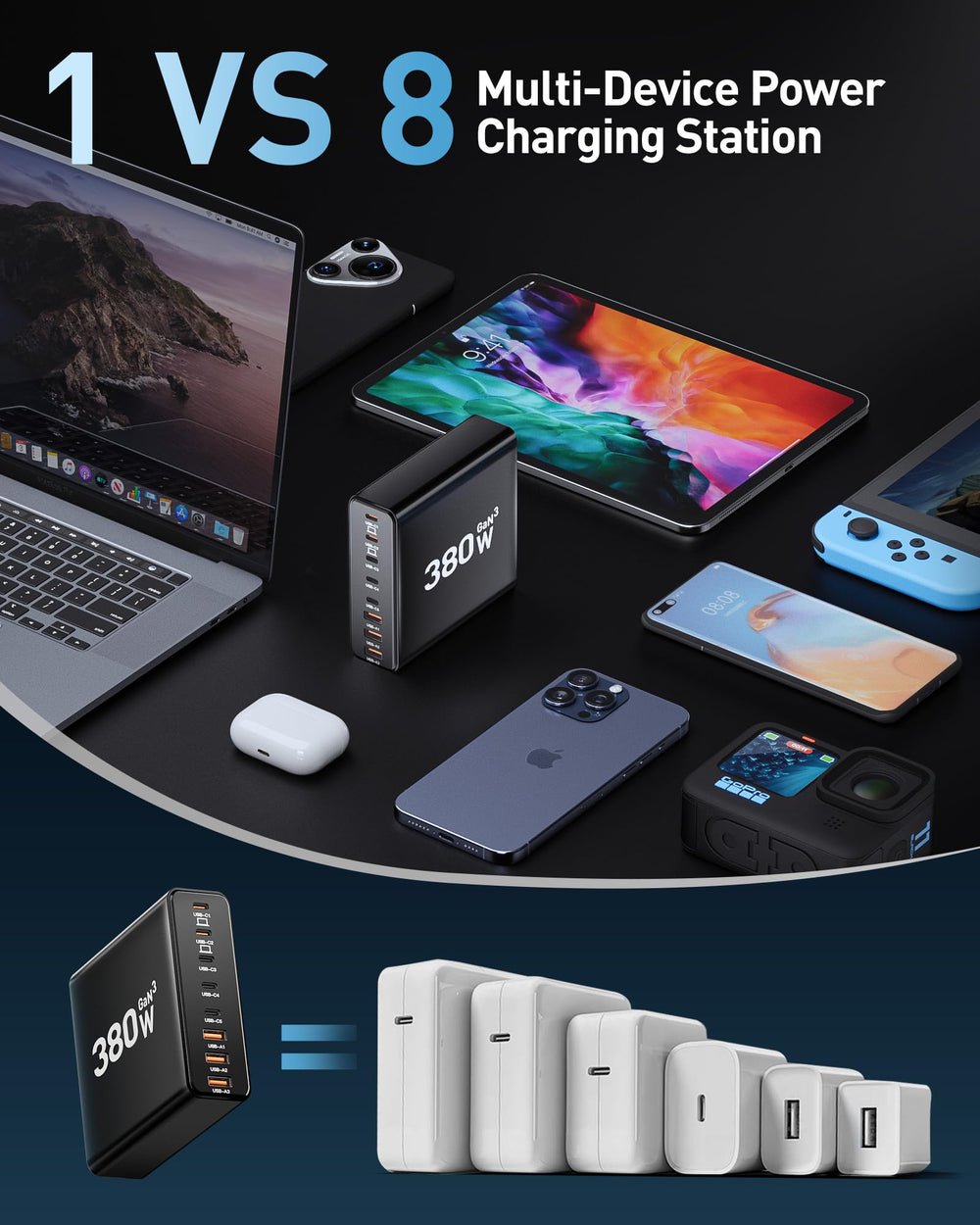 Ediliow comparación de tamaño con laptop y móvil para mostrar portabilidad y diseño compacto