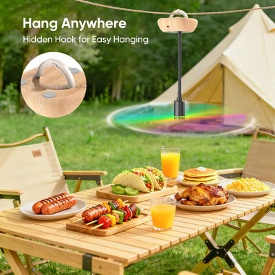 Edvision in use at picnic table providing quiet fly-free dining
