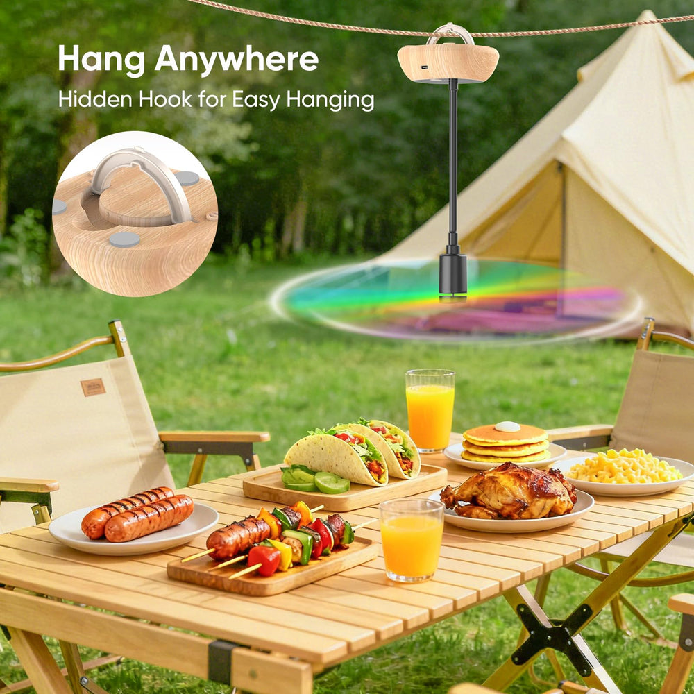 Edvision in use at picnic table providing quiet fly-free dining