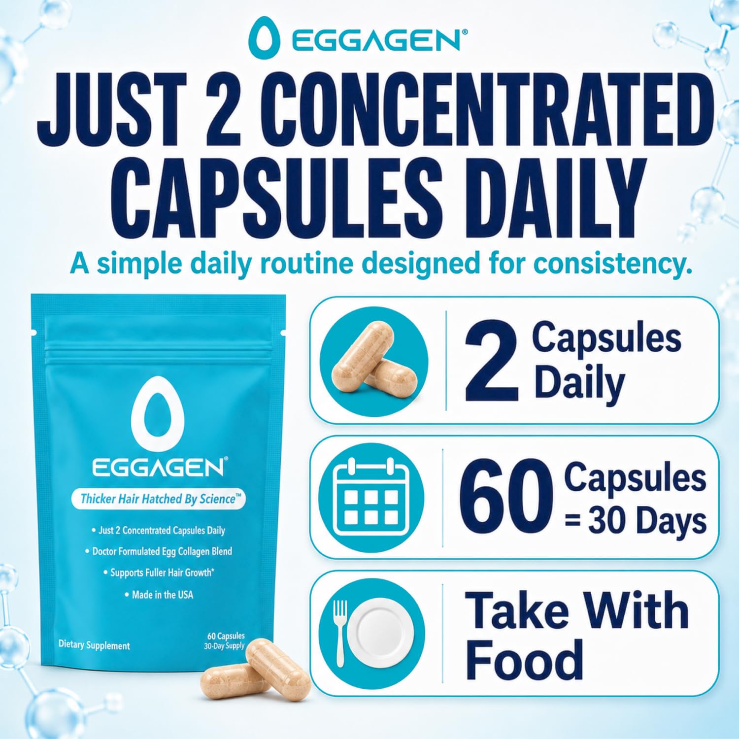Detalle del ingrediente AnaGain en la formulación Eggagen para soporte capilar