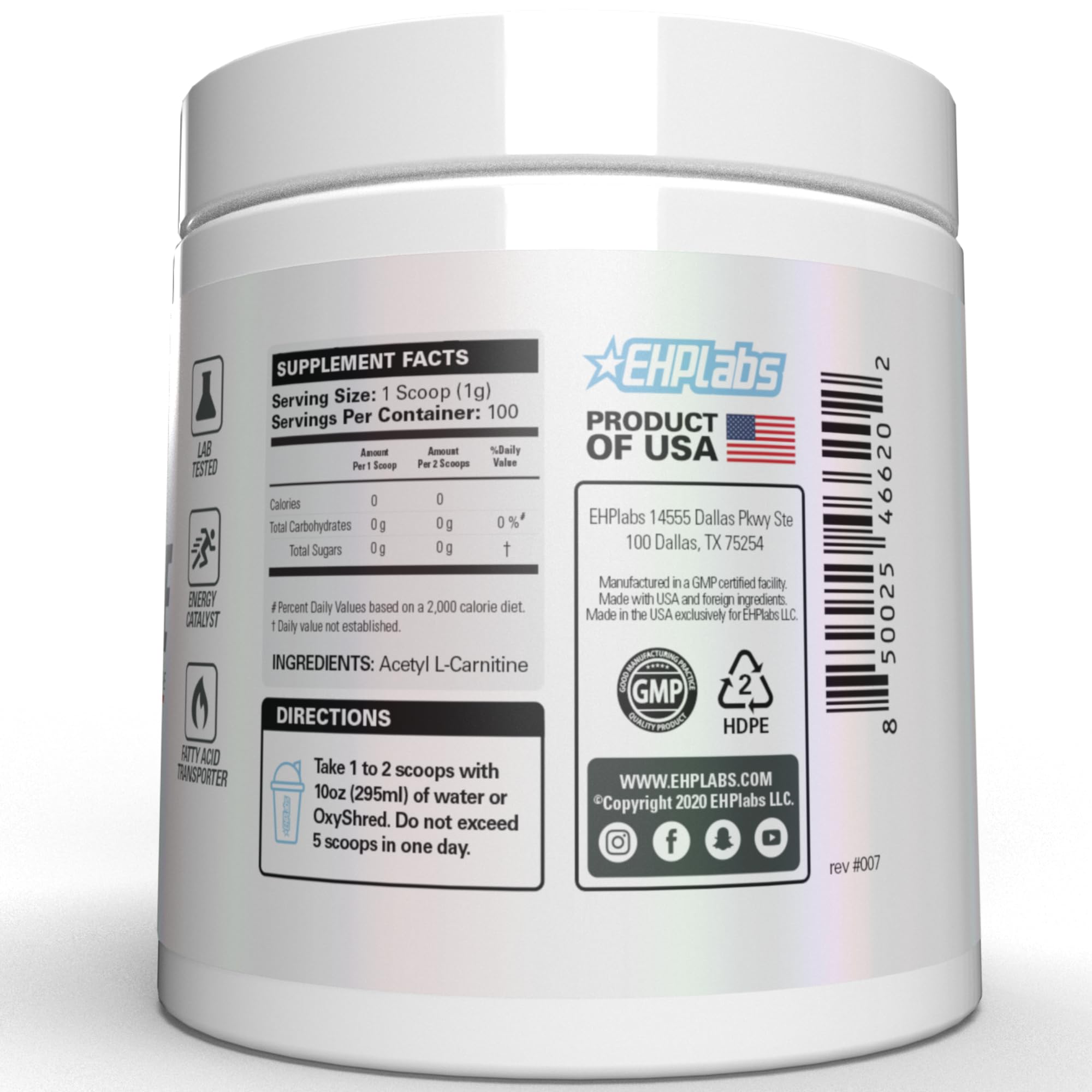 EHP Labs tub alongside OxyShred showing stackability and complementary use benefit