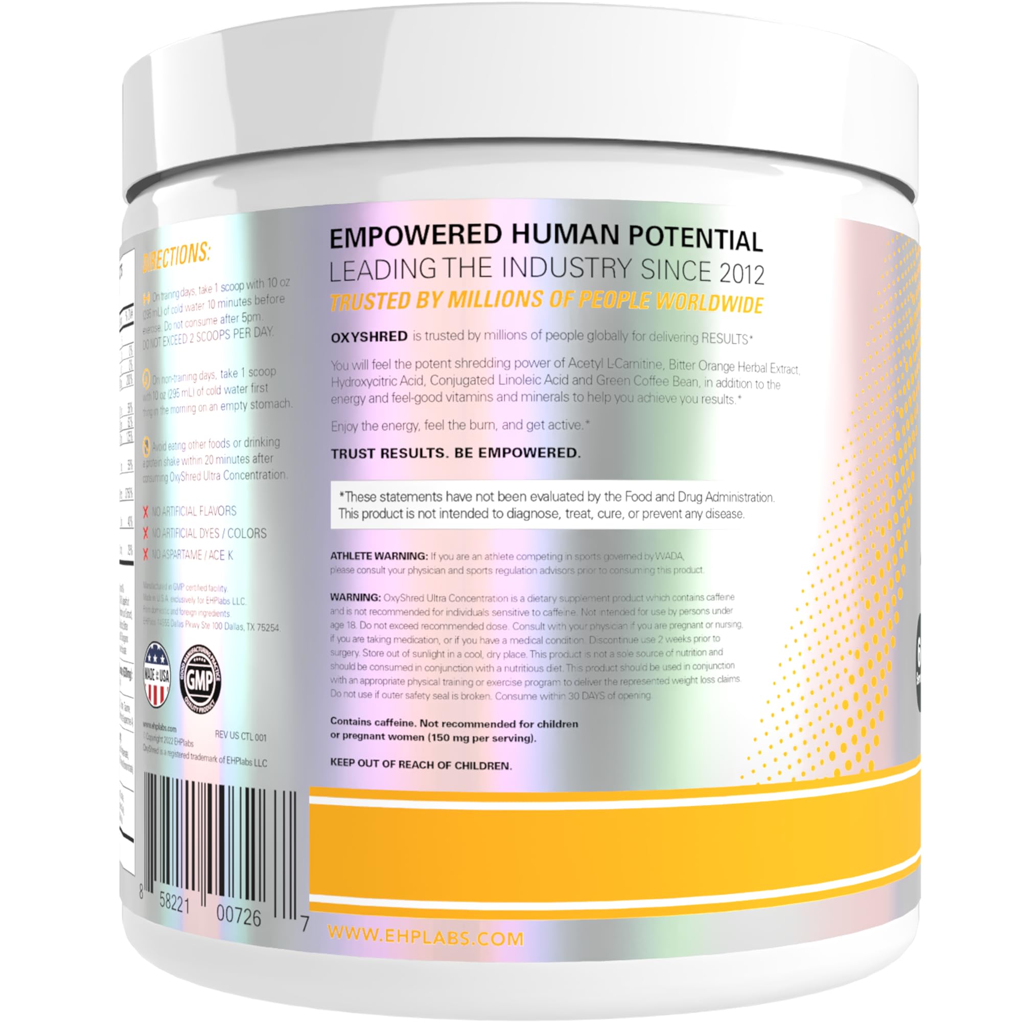 EHP Labs OxyShred tub in outdoor setting conveying portable workout energy