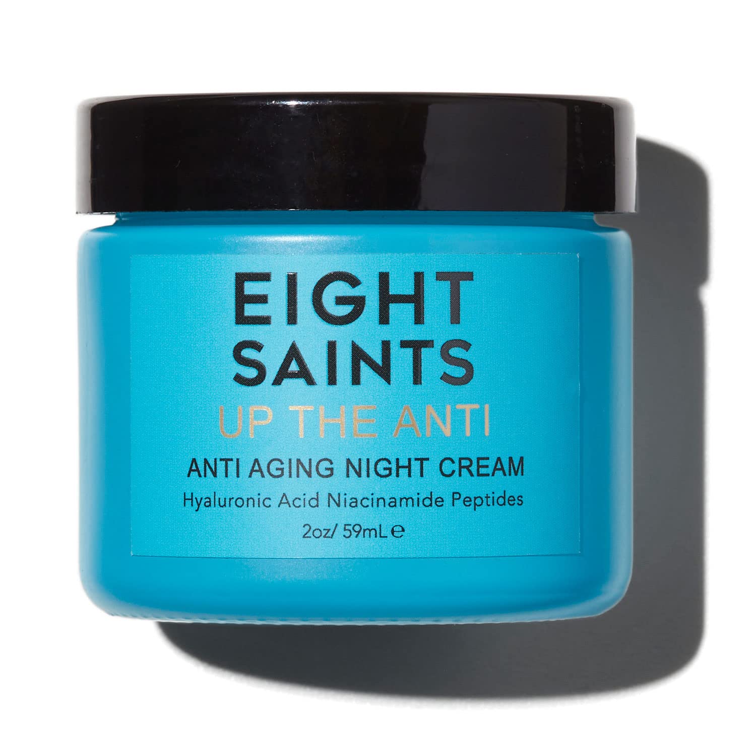 Eight Saints jar front view showing product and calming packaging benefits