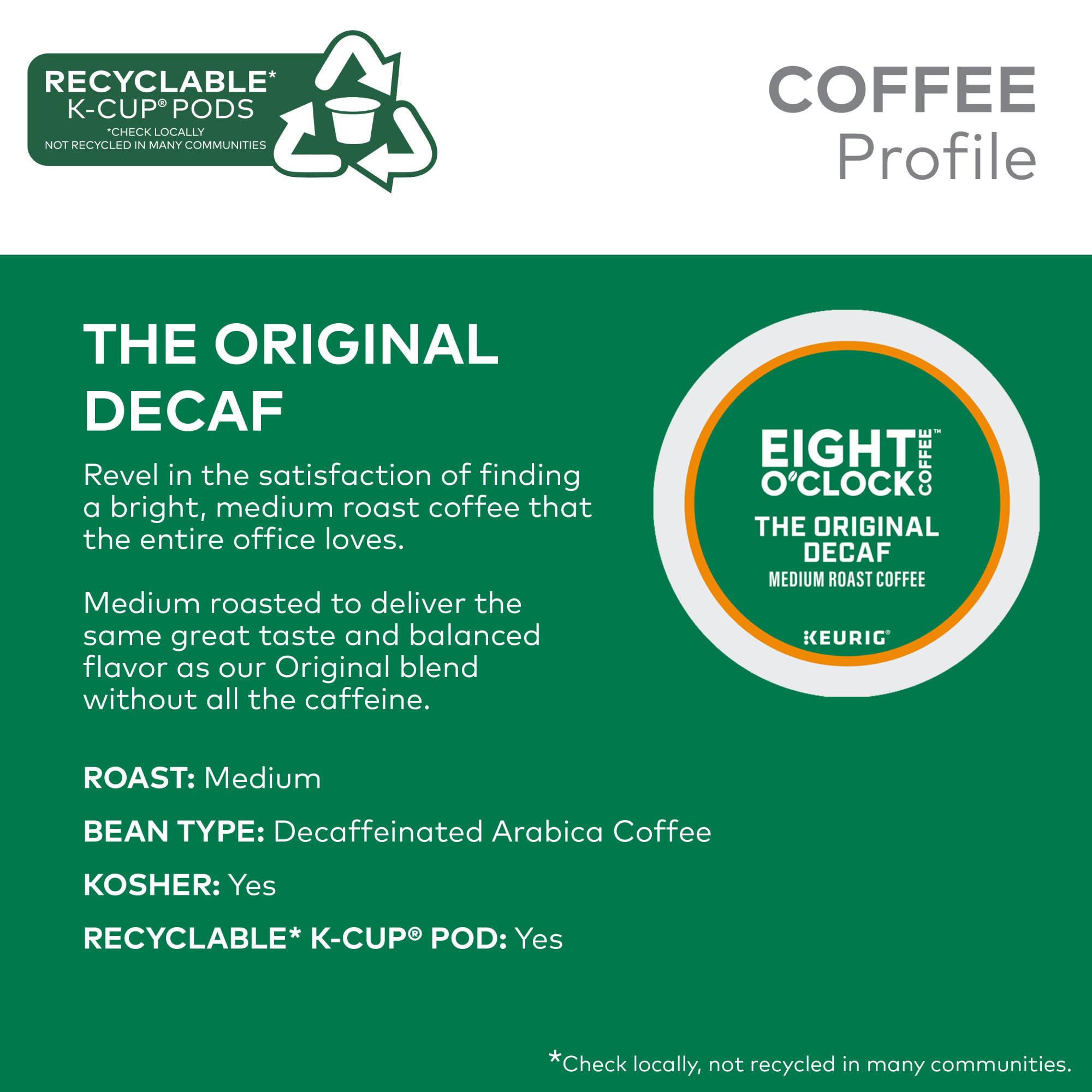 Eight O'Clock Coffee cápsula insertada en Keurig, beneficio de uso sencillo