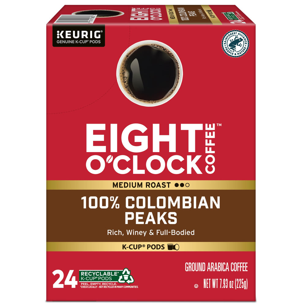 Eight O'Clock Coffee escena de cocina con cápsulas y taza lista para disfrutar
