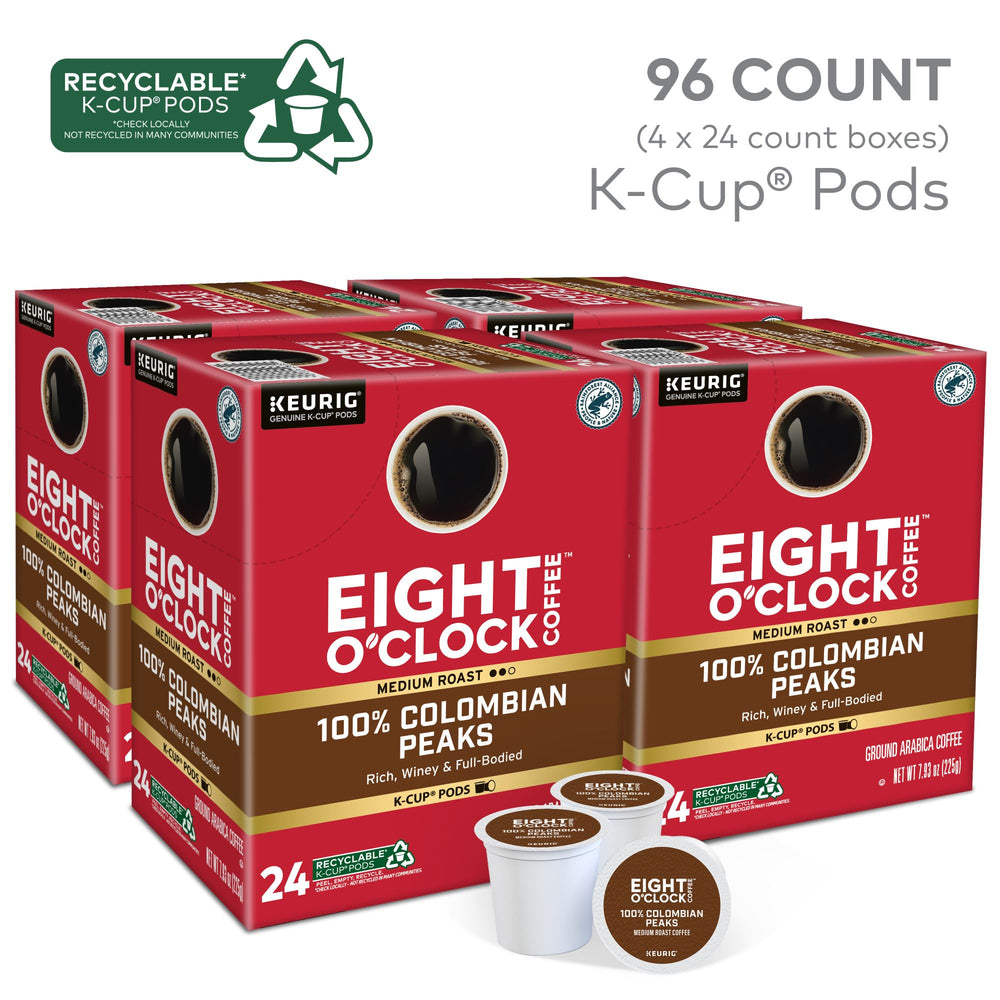 Eight O'Clock Coffee cápsula K-Cup en primer plano con diseño y facilidad de uso