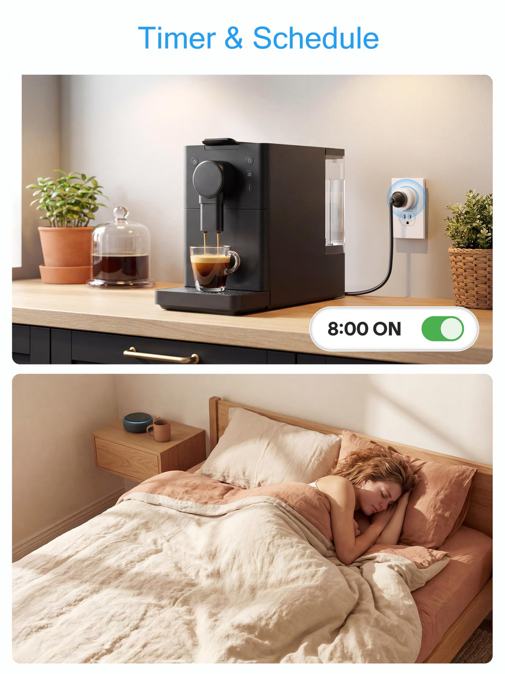EIGHTREE pantalla de la app Smart Life controlando un enchufe remoto