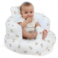 EKEPE asiento inflable frontal mostrando diseño y estabilidad para alimentación