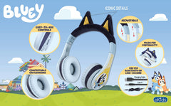 eKids Bluey auriculares plegados para transporte y ahorro de espacio