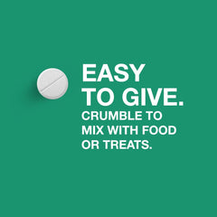 Elanco crushed tablet mixed into dog food to disguise taste and ensure easy consumption benefit