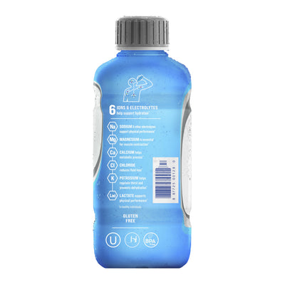 Pouring Electrolit blue raspberry liquid to show clear texture and refreshing look