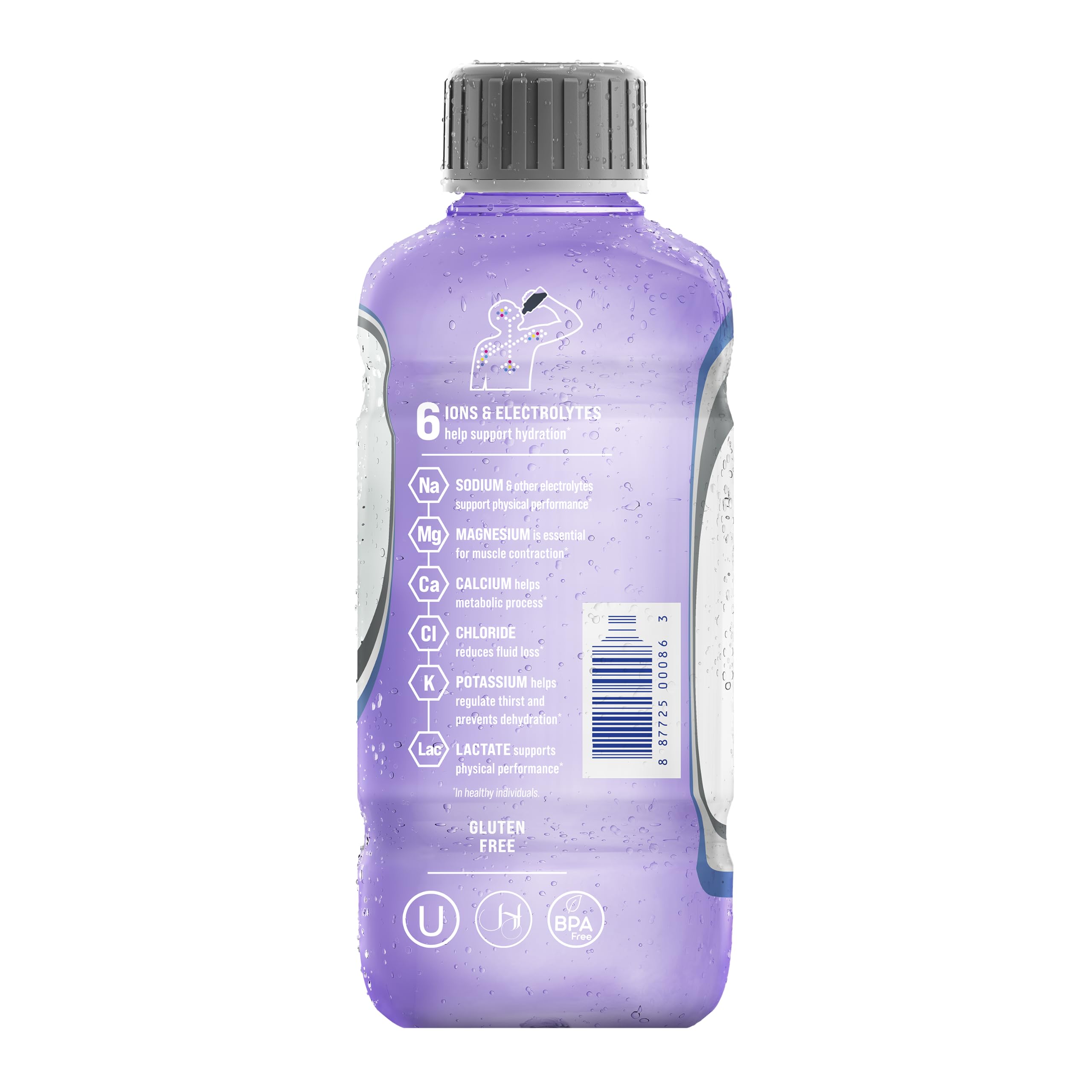 Electrolit Zero Berry Blast botella en mano para mostrar tamaño conveniente