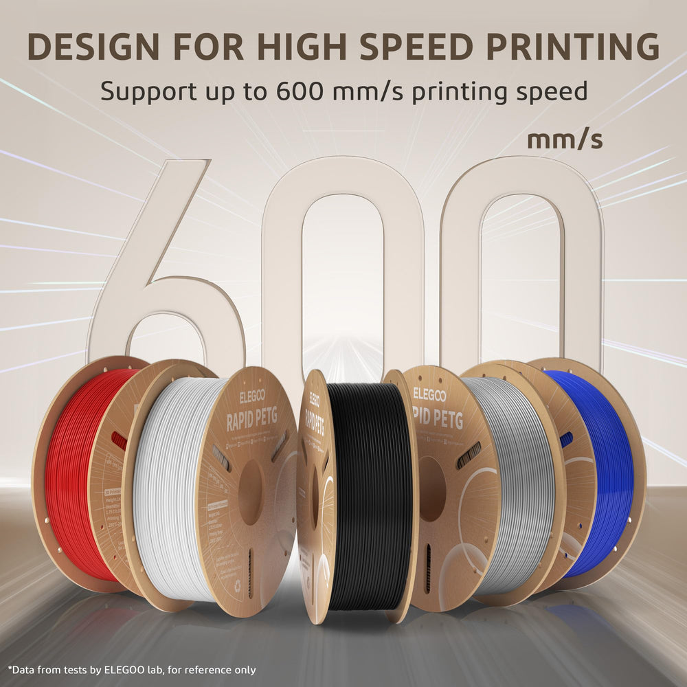 ELEGOO detalle de textura impresa con Rapid PETG muestra acabado liso y resistencia