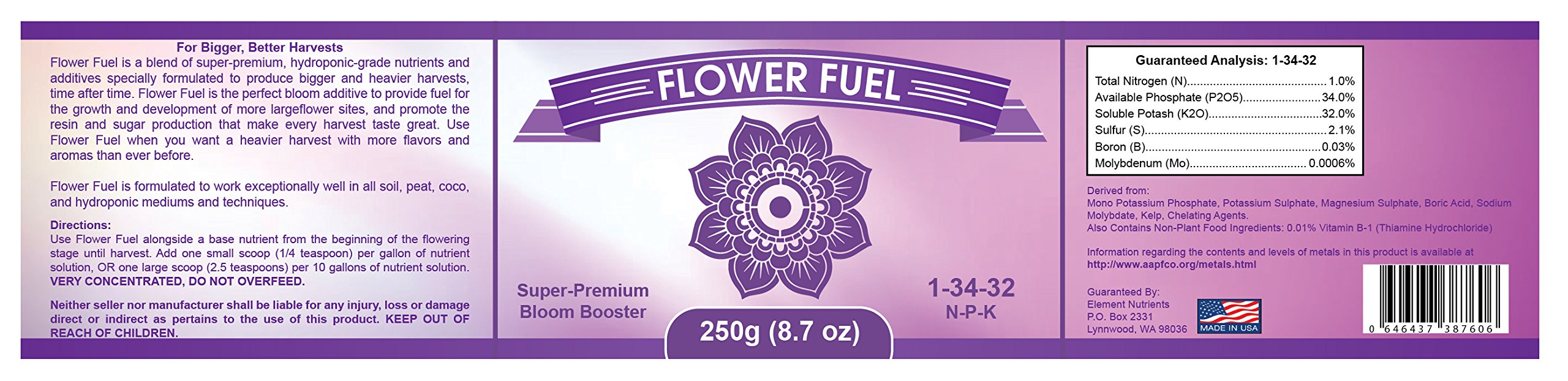 Element Nutrients plants with larger blooms illustrating heavier harvests benefit