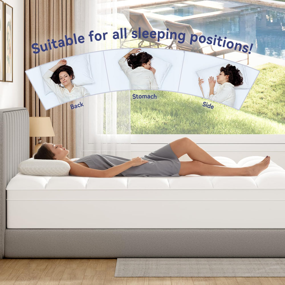 ELEMUSE topper puesto en cama con decoración que mejora el dormitorio