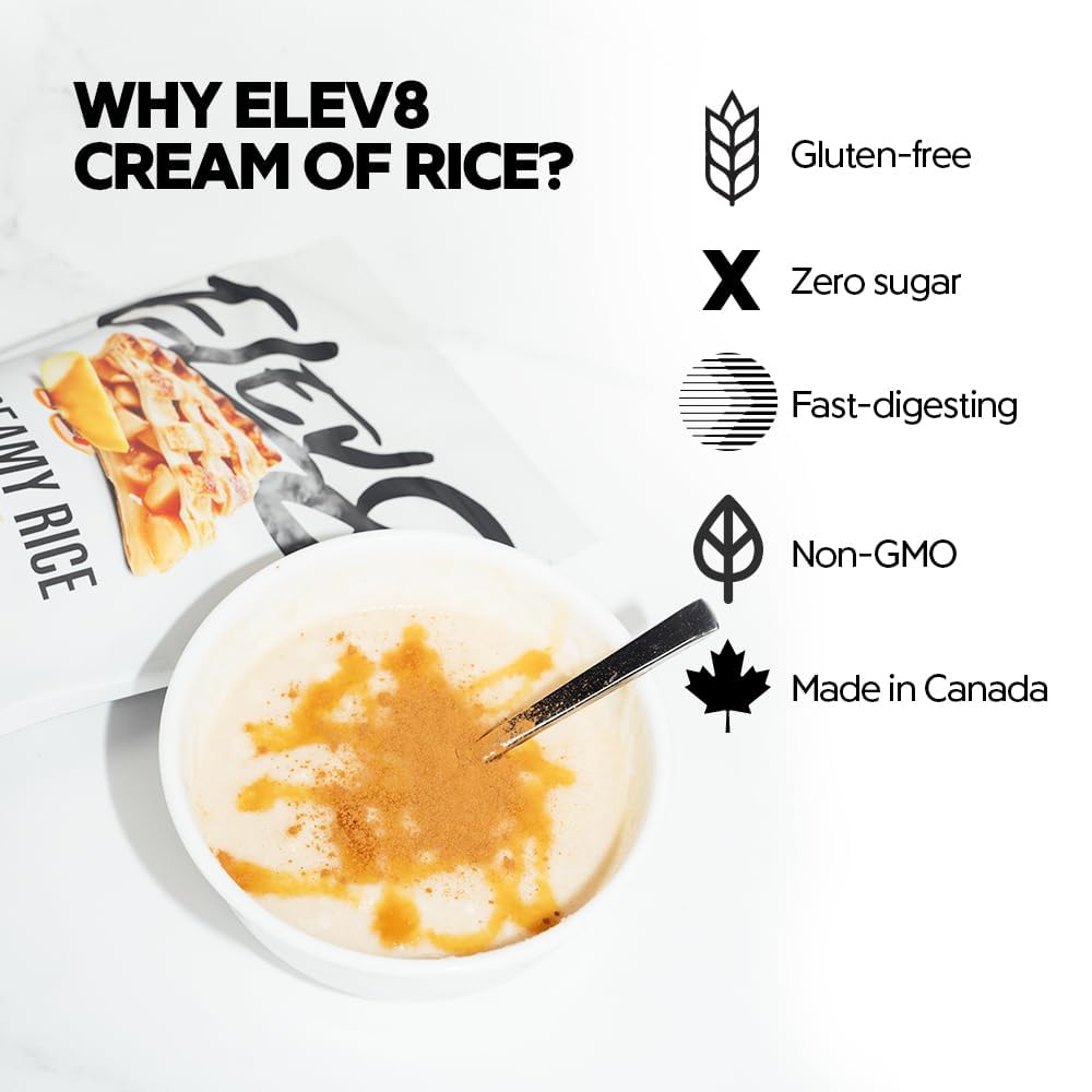 Elev8 Foods tazón servido listo para comer con aroma a canela y consumo reconfortante