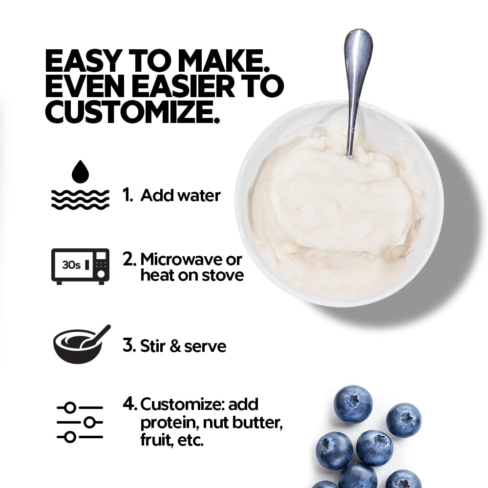 Elev8 Foods spoon lifting creamy rice to show smooth texture and easy digestion