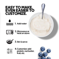 Elev8 Foods spoon lifting creamy rice to show smooth texture and easy digestion