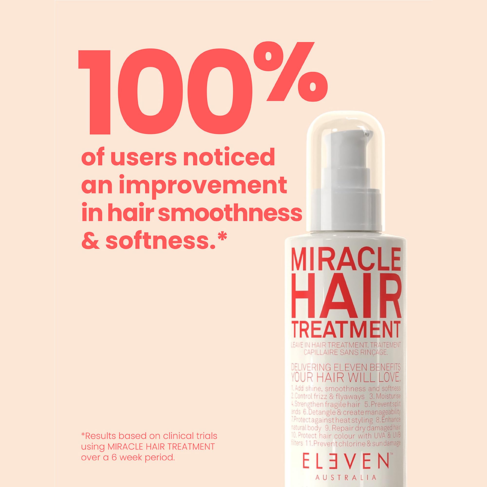 ELEVEN AUSTRALIA etiqueta con ingredientes clave y beneficios