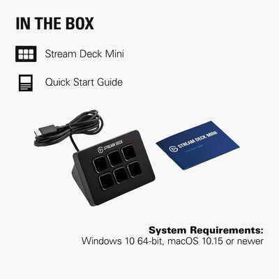 Elgato Stream Deck Mini on a home office desk illustrating improved productivity