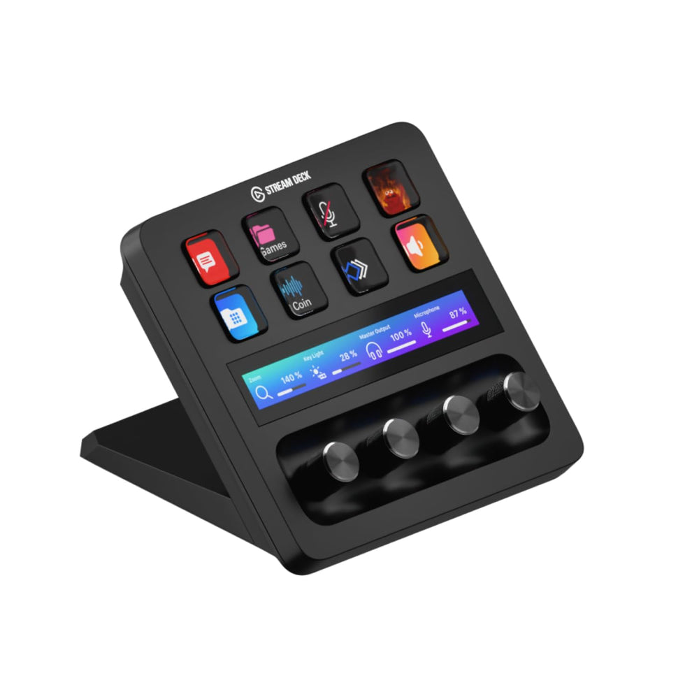 Elgato Stream Deck + front view showing keys and dials for fast control