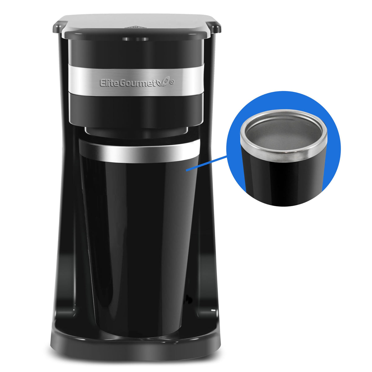 Elite Gourmet cafetera EHC111A frente compacto y ahorro de espacio