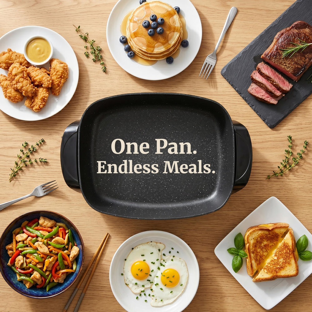 Elite Gourmet in kitchen lifestyle serving a family meal for convenience