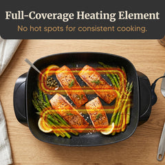 Elite Gourmet temperature probe inset and control for precise heat maintenance