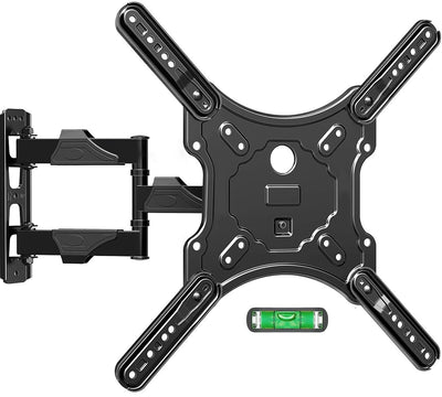 ELIVED front view of mounted TV showing stable full-motion support and tidy look