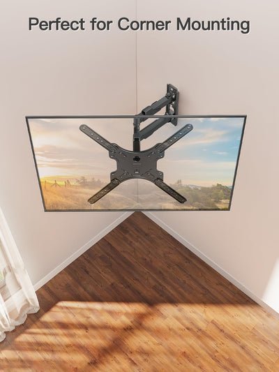 ELIVED side profile of mounted TV illustrating low-profile retracted position