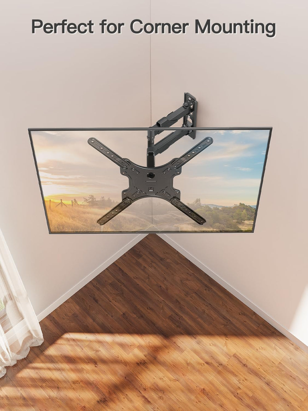 ELIVED side profile of mounted TV illustrating low-profile retracted position