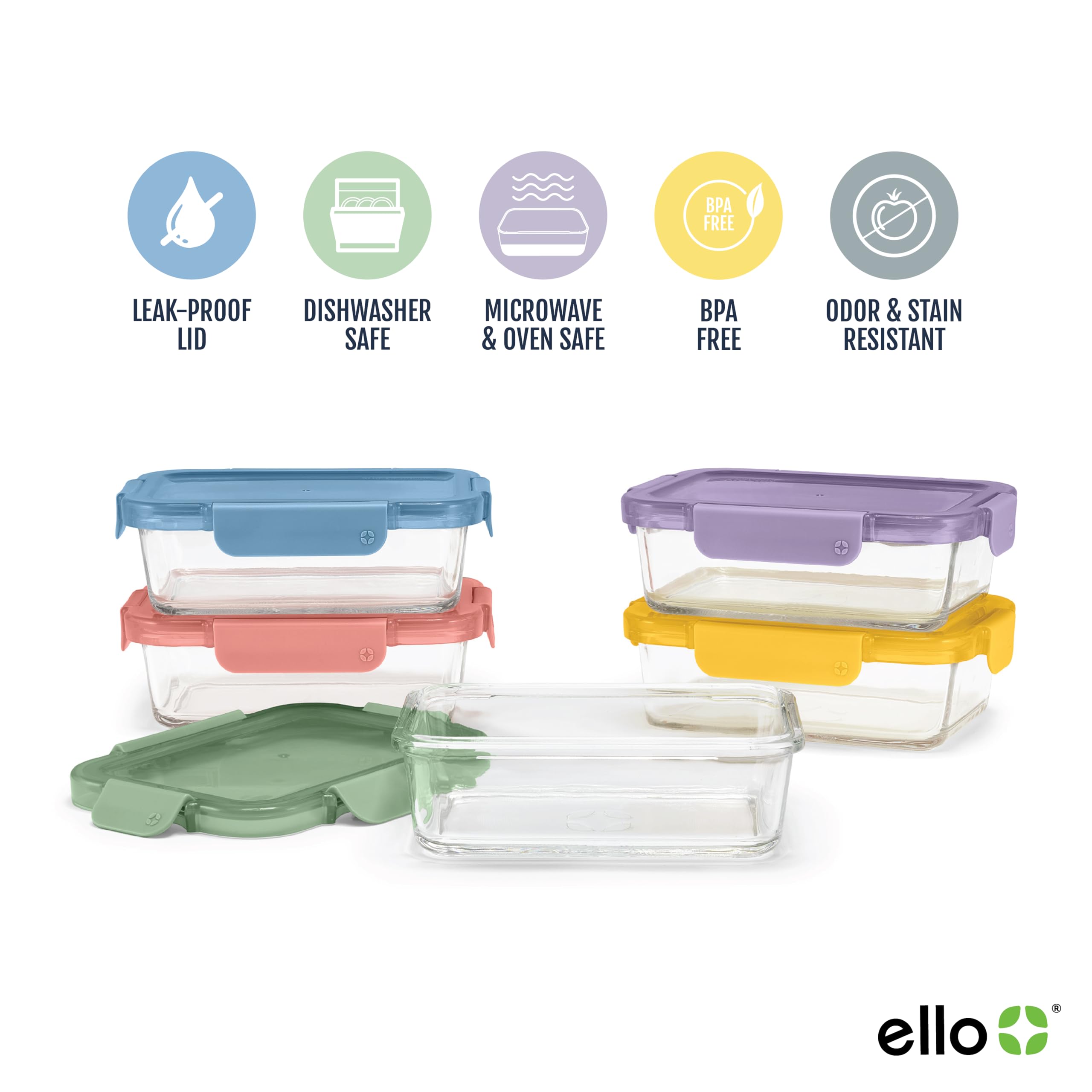 Tapas Ello Color Lock con broches herméticos que evitan derrames y mantienen frescura