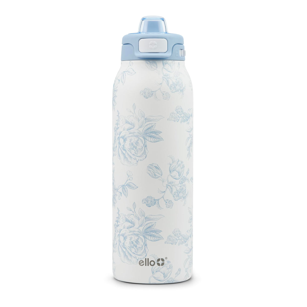 Ello botella frontal Porcelain Rose mostrando diseño elegante y capacidad