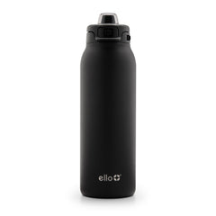 Ello botella frontal negra mostrando diseño elegante y capacidad 32oz
