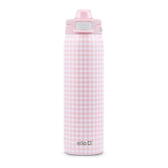 Ello botella frontal rosa gingham elegante y resistente para uso diario