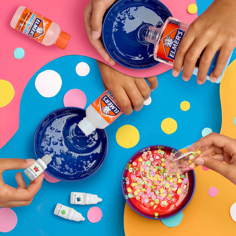 Elmer's comparación de tamaño del kit y sus componentes para planificar uso