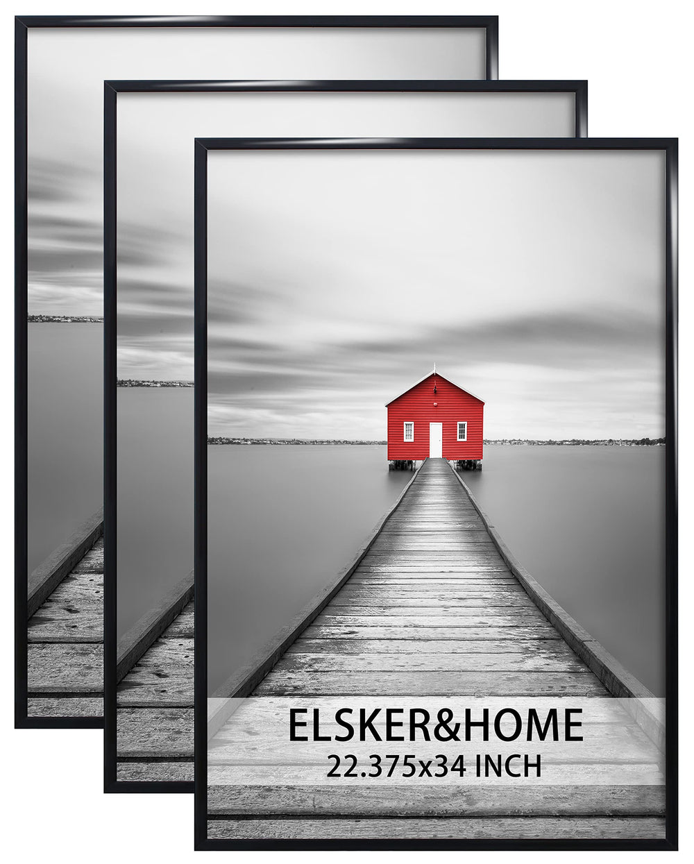 ELSKER&HOME front view of black poster frame showcasing clean display and modern edge