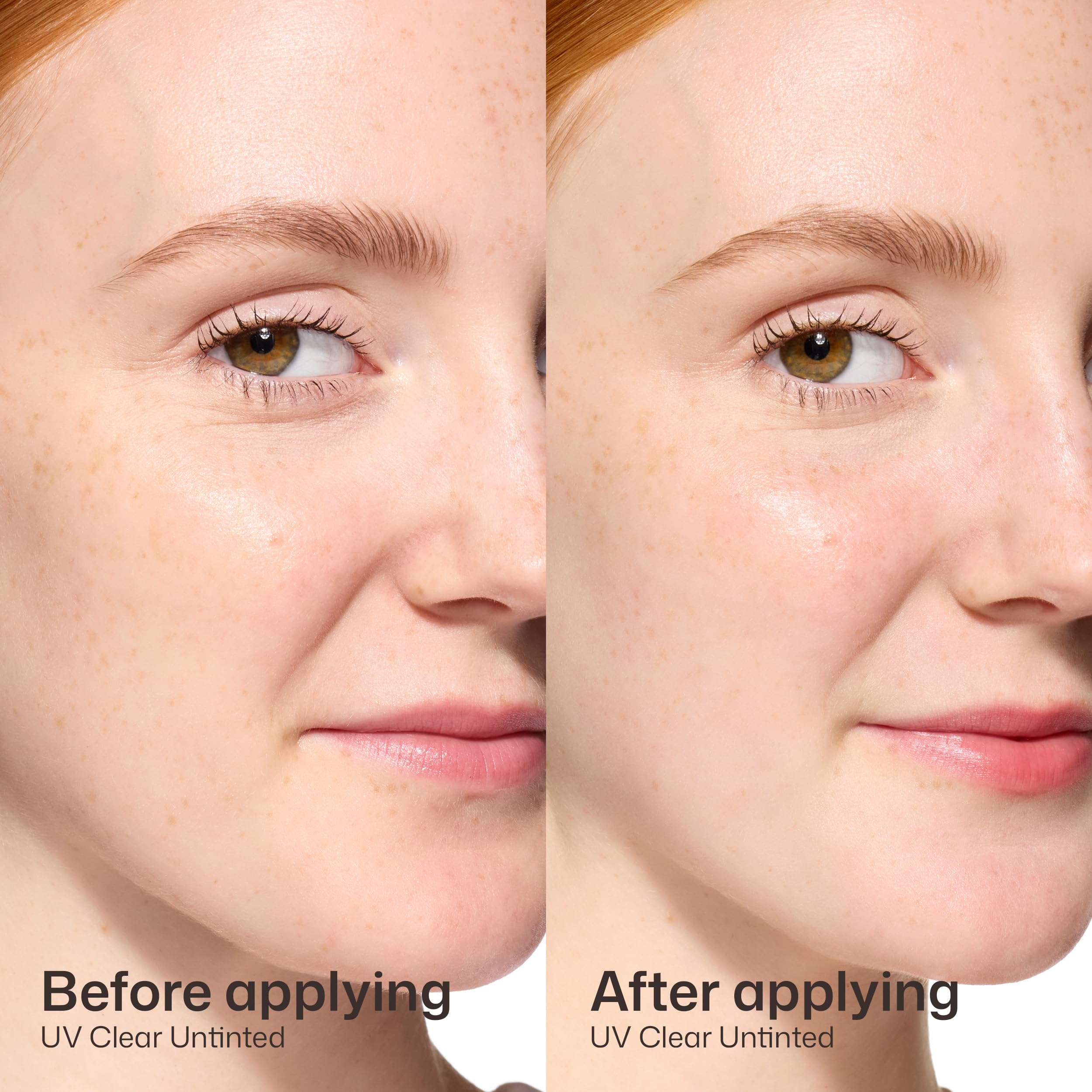 EltaMD bajo maquillaje para mostrar compatibilidad y acabado no graso