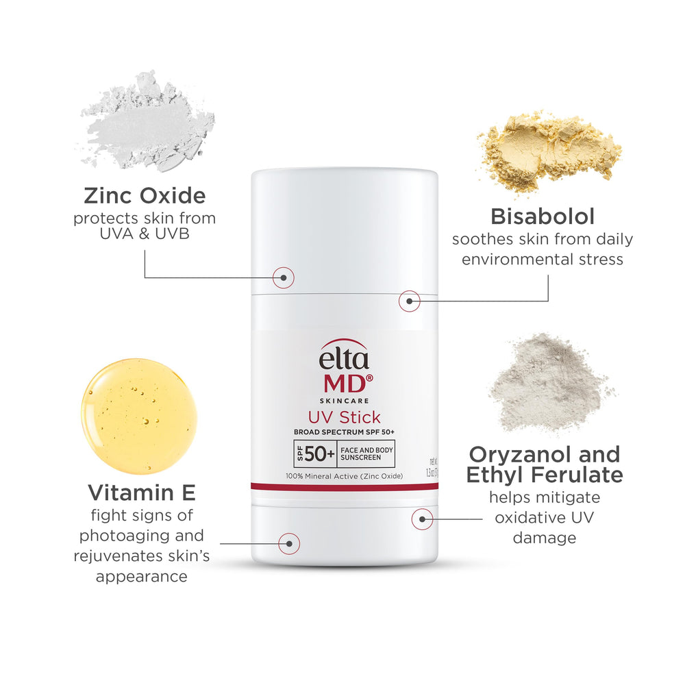 EltaMD etiqueta con ingredientes y SPF 50+ visible claramente