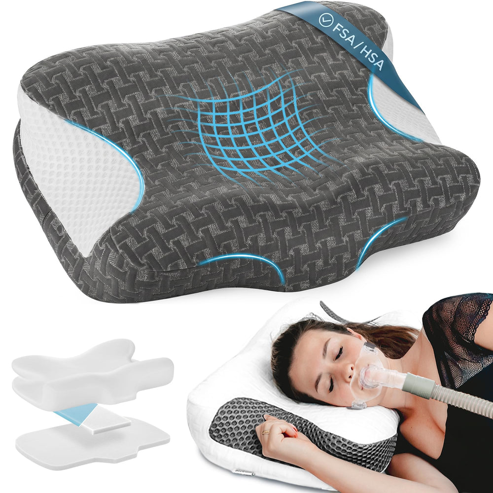 Elviros vista frontal del cojín mostrando forma ergonómica y beneficio de soporte