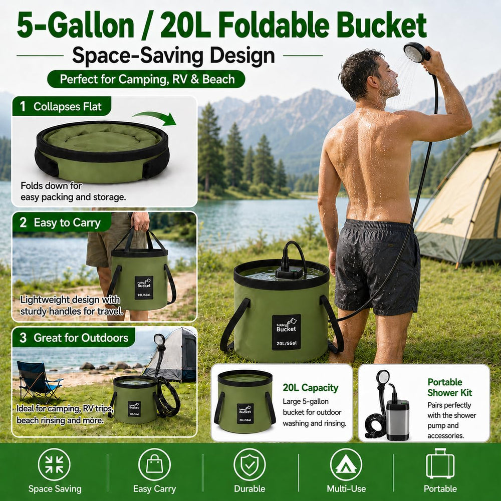 ELZONYX ducha en uso en camping, confort y limpieza al aire libre