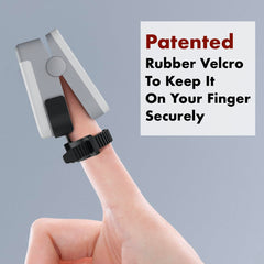 EMAY worn on finger in bed demonstrating overnight recording convenience