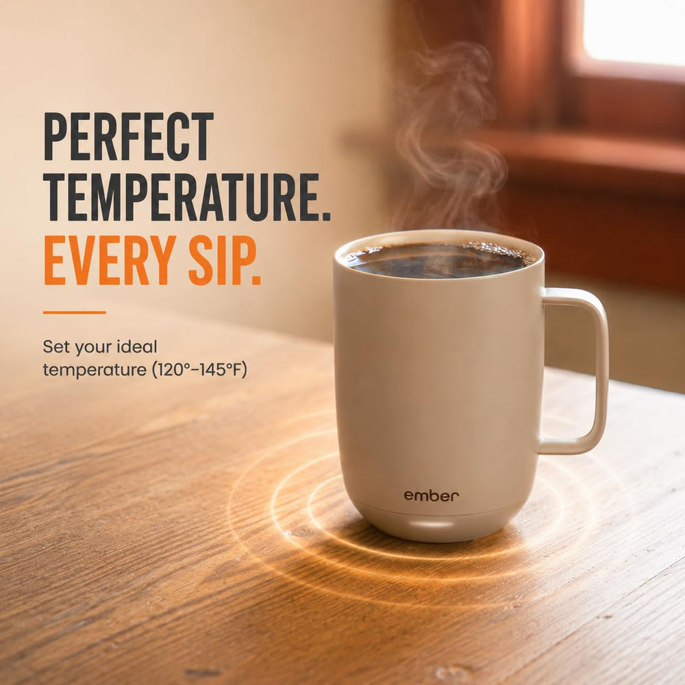 Ember Mug 2 con base de carga rediseñada manteniendo calor todo el día