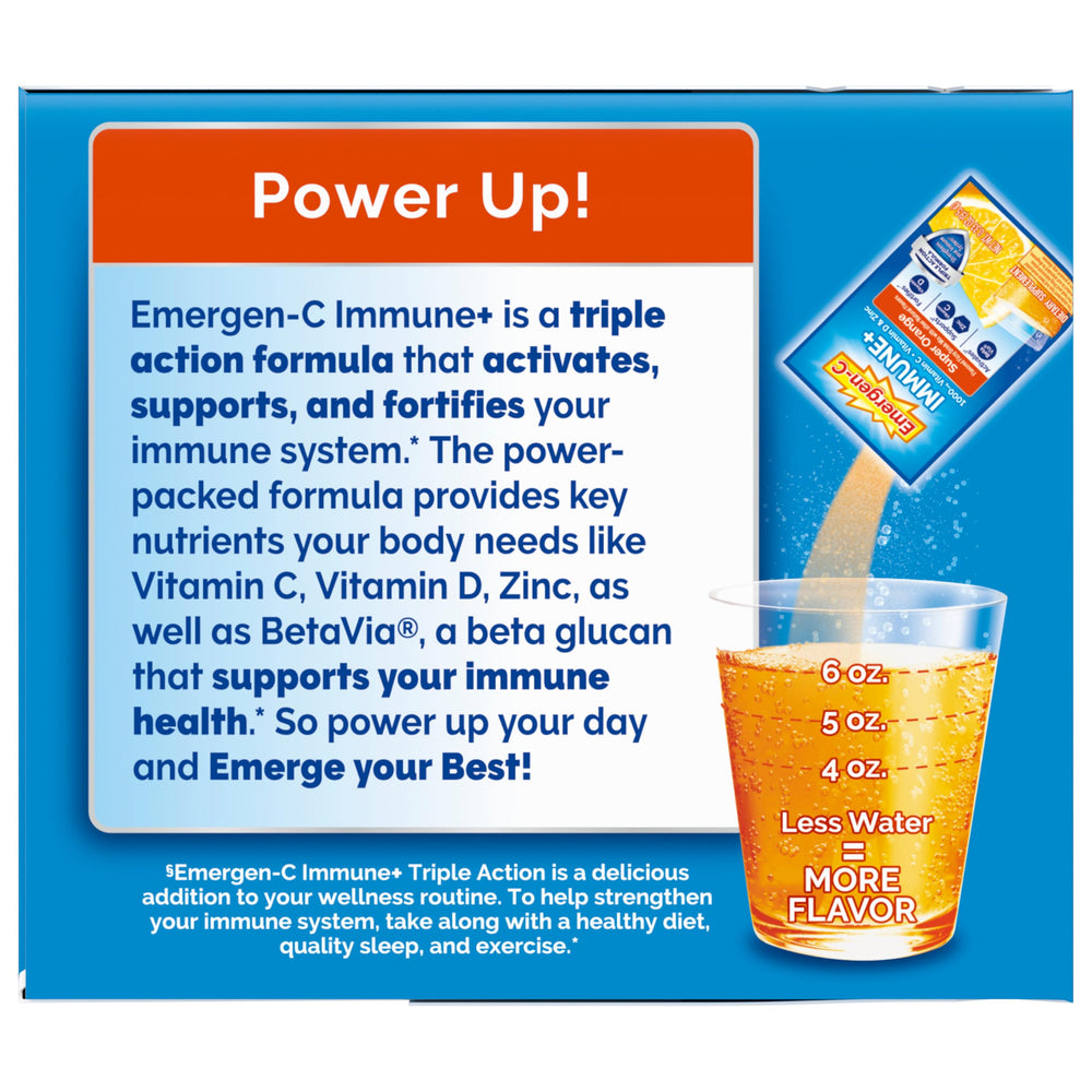 Emergen-C on a kitchen counter at breakfast illustrating daily wellness routine