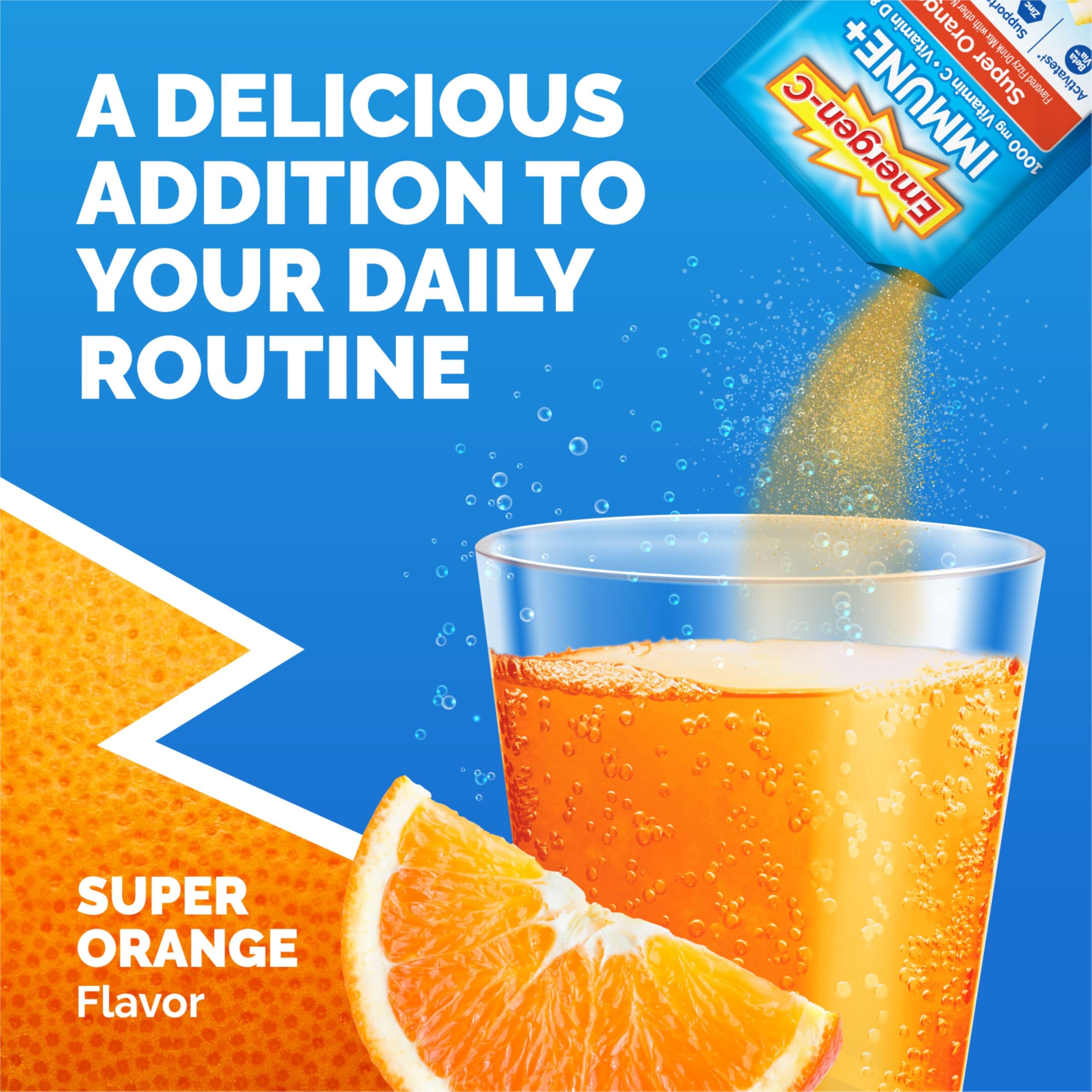 Emergen-C packet label and nutrition panel showing ingredient transparency and info